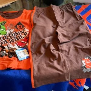 Disney Cars 2 Pc Set in Tiger Orange in sizes 3T & 4T, NWT